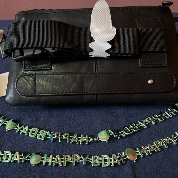 Buffalo Mancini Collection Black Leather Multi-Function Waist Bag/crossbody - Picture 8 of 8